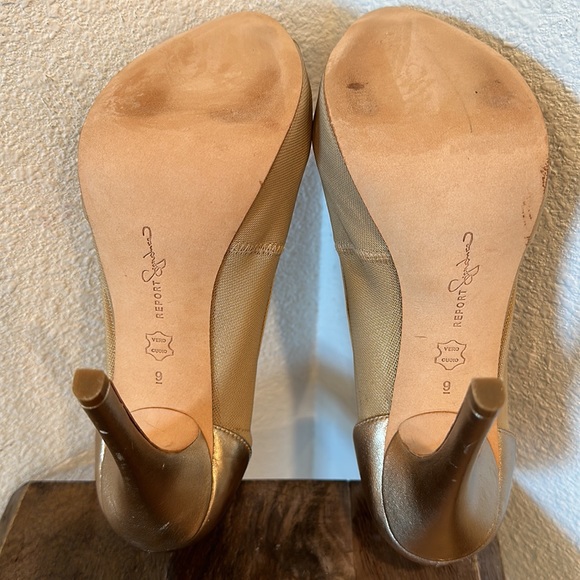 NWT!!!! Report Signature Toluca 2  high heels gold peep toe heels Size 9 - Picture 8 of 10